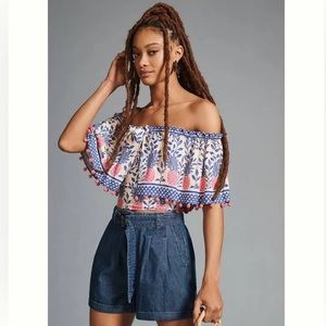 NWT off shoulder farm Rio crop top size S
